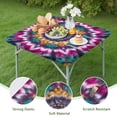 thumbnail image 4 of Colorful Rainbow Tie Dye Spiral Pattern Square Fitted Tablecloth with Elastic Edge,Square Table Cover,Washable Elastic Table Cover for Home Kitchen Party Decor 34"x34", 4 of 6