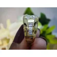 thumbnail image 3 of 1.80 Ct Round-Cut Simulated Diamond Halo Men's Wedding Ring 14K Yellow Gold Plated 925 Sterling Silver For Him, 3 of 5