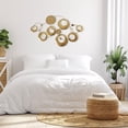thumbnail image 7 of WHW Modernist Constellation Wall Sculpture, Golden Gilt, Circular Rods, Crinkle And Ruched Discs, Hand Welded and Painted, 41.25 inches, 7 of 7