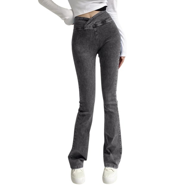 adviicd Womens Pull On Jeans Women Skinny Ripped Jeans Stretch Distressed Destroyed Denim Pants C,S
