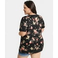 thumbnail image 5 of CASSIE LIZ Plus Size Short Sleeve Tops for Women Black Floral 3X Blouses Fashion Swing Crew Neck Pullover Casual Shirts Loose Fit Tee Spring Summer Tunics 3XL 22W 24W, 5 of 7