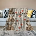 thumbnail image 2 of ARISTURING Funny Rabbit Flower Love Blanket Print Soft Lightweight Warm Cozy Plush for Bedding Couch Practical Gift Universal for Leg/Pet, 2 of 6