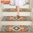thumbnail image 6 of Orangide Stair Treads, 15-PCS Orange Non-Slip Carpet Mats 8x30 Inches with Reusable Adhesive, Easy to Clean Slip Resistant for Indoor Stairs, Safe for Family, Kids and Pets, 6 of 7