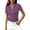 Purple, variant on Women Y2K Short Sleeve Button Fashion Henley Slim Fit Ribbed Tees Button Classic Summer Lightweight Basic Pullover Top Purple S