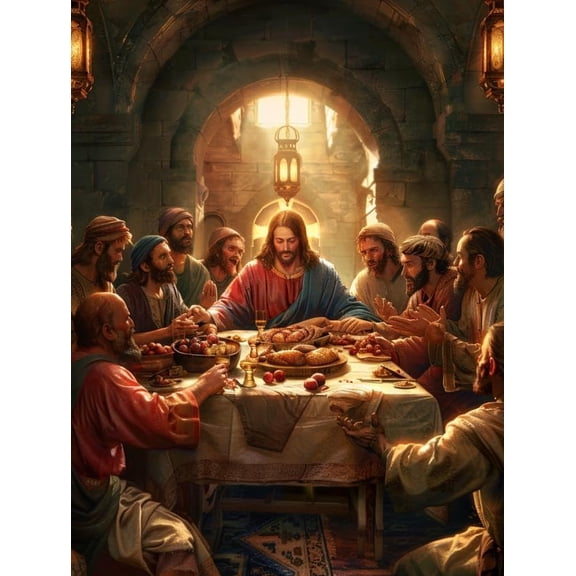 DIY Diamond Painting Jesus Last Supper 12x16 Inch, Full Round Drill Kits Mosaic Art for Adults Relax & Home Wall Decor Festival Gift 58