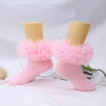 thumbnail image 2 of Quealent Girls Ruffle Socks Toddler Girl Frilly Dress Socks Double Lace Big Ruffles Fold Over Church Fancy Sock for Baby Kids Pink for Size 6-12 Months, 2 of 7