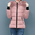 thumbnail image 7 of Kilaqueen Winter Coats for Women Faux Fur Detachable Hood Snow Parka Solid Color Long Sleeve Thicken Lined Puffer Coat, 7 of 7