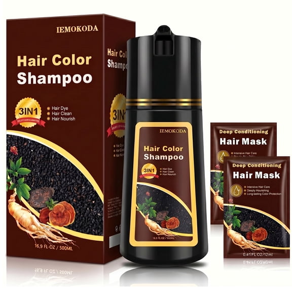 Instant Blonde/Golden Brown Hair Dyeing Shampoo for Women, Semi-Permanent Color Dye Shampoo Ginger Extract Color Shade Easy to Use, 16.9 fl oz