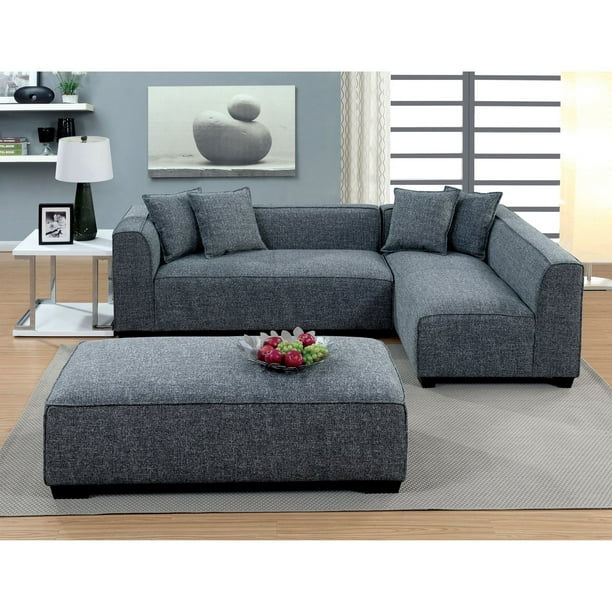 Furniture Of America Misha Contemporary Style Plush Sectional Sofa Walmart Com Walmart Com