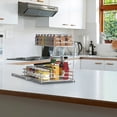 thumbnail image 3 of Fuleadture Slide Out Under Sink Cabinet Organizer - Pull Out Two Tier Sliding Shelf -12in wide x 18inch deep - Silver, 3 of 7