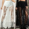 thumbnail image 6 of Women 2 in1 Flowys Meshes Lace Maxi Skirts A Line Long Skirt with Shorts Bottom Festival Raves Clothes Halloween Costume, 6 of 9