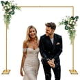 thumbnail image 3 of Wedding Arches for Ceremony, 10ft Gold Metal Frame Wedding Arch, Rectangular Backdrop Stand, Square Metal Balloon Arch Stand for Ceremony Birthday Bridal Baby Shower Anniversary Arbor Balloon, 3 of 8