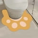 thumbnail image 5 of Alfombra de baño antideslizante con estampado de huellas de gato | Suave alfombra de baño de poliéster con reverso impermeable | 55 x 50 cm (21,6 x 19,6 pulgadas) para niños en amarillo, marrón y, 5 of 7