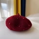 thumbnail image 1 of Gorro infantil Otoño e invierno Gorro infantil Boina infantil con perlas Gorro de pintor Boina de lana para niñas, 1 of 6