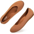 thumbnail image 3 of Flatgios Women's Ballet Flats Knitted Round Toe Flat Women's Walking Shoes Comfortable Casual Shoes Orange-9.5, 3 of 3