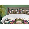 thumbnail image 5 of Ambesonne Trippy Duvet Cover Set, Psychedelic Frog Esoteric, Calking, Lime Green Apricot Teal, 5 of 5