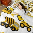 thumbnail image 4 of Castle Fairy Yellow Truck Bedding Comforter Set 7pcs for Boys Girls,Cartoon Tractor Queen Bedding Sets Super Cozy,Construction Vehicles Queen Sheet Sets,Luxury Bedroom Decor,Reversible, 4 of 8