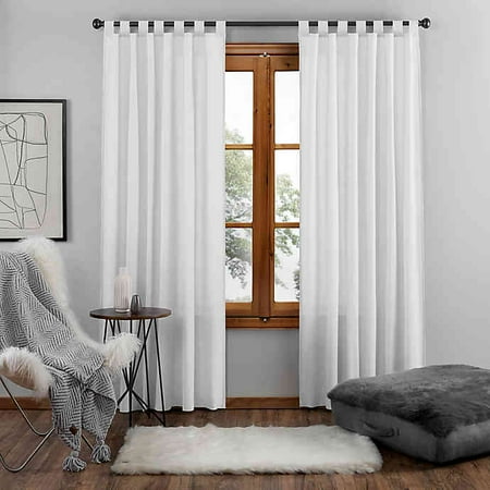 Ugg Riley 84 Inch Tab Top Window Curtain Panel In Bright White