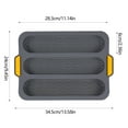 thumbnail image 3 of Baking Pan Silica Gel Extra Large Baguette Mold Three Grids Non-Stick Baking Tool for Dessert Cake Bread JASKFLY, 3 of 8