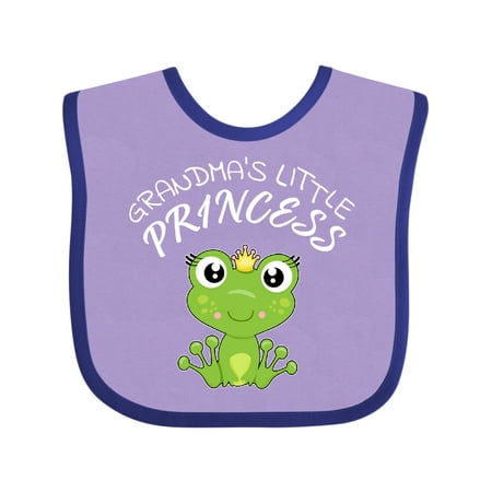 

Inktastic Grandma s Little Princess- Cute Frog Gift Baby Girl Bib