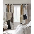 thumbnail image 4 of Modern Black Brown Blackout Curtains for Bedroom Living Room Darkening Curtains 54 Inch Long Abstract Oil Painting Art Short Curtain for Small Window Treatment Insulated Grommet Drapes 52"x54"x2, 4 of 9