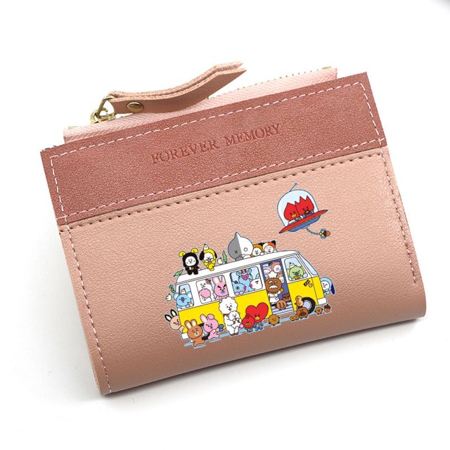 BTS Cartera Para Mujer Monedero BT21 Hombres Lindo Corta Tarjetero