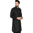 thumbnail image 3 of SKAVIJ Men's Tunic Art Silk Kurta Ethnic Indian Long Casual Shirt Party X-Large Black, 3 of 6