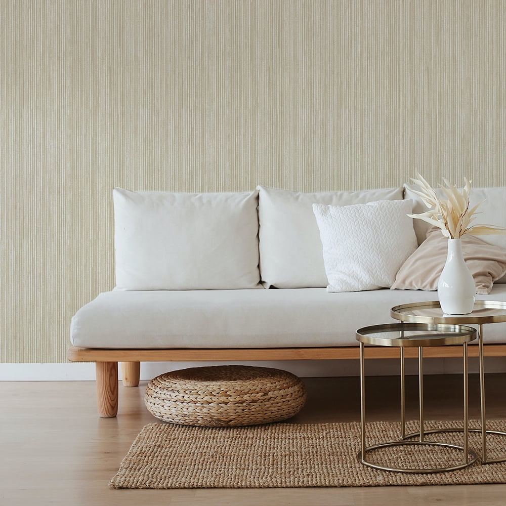 Tempaper Textured Faux Grasscloth Sand Peel and Stick Wallpaper, 20.5" x 16.5'