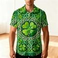 thumbnail image 4 of hlysgo St Patricks Day Shirts for Men Button Down Short Sleeve Shamrock Printed Tshirts Funny St Patty's Day Irish Shamrock Graphic Shirt Green L, 4 of 8