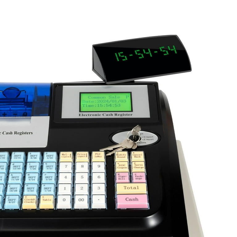 Cash Register 48 Keys Electronic POS System Cash Register with 8