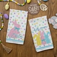 thumbnail image 2 of Easter Kitchen Towels Set of 2,Colorful Polka Dot Bunny Hello Peeps Dish Towels 18x26 Inch Drying Dishcloth,Farmhouse Holiday Seasonal Spring Decorations, 2 of 6