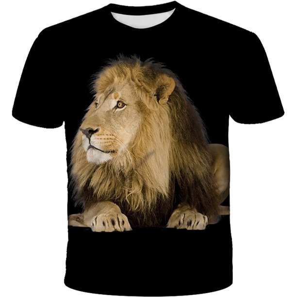 "Xishao Playeras Hombre Camiseta Personalizada con Estampado De León para Hombre, Camiseta De Manga Corta con Estampado 3D, Camiseta Informal De Verano con Cuello Redondo De Hip-Hop para Hombre" Xishao ropa