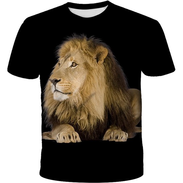 "Playera Manga Larga Hombre Camiseta Personalizada Con Estampado De León Para Hombre, Camiseta De Manga Corta Con Estampado 3D, Camiseta Informal De Verano Con Cuello Redondo De Hip-Hop Para Hombre,Ca" Xishao ropa