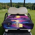 thumbnail image 3 of Xixirimido Golf Cart Seat Covers, Quilted Golf Cart Seat Towel Blanket with 4 Pockets Universal Fit for EZGO Club Car and More 2 Person Seats Carts Non-Slip, Palm Trees Sunset Glow Purple, 3 of 8