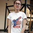 thumbnail image 3 of Tee Hunt Diving Bald Eagle T-Shirt Born to Be Free American Flag 4th of July Women's T-Shirt Tee, White, X-Large, 3 of 5