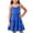 Blue, variant on SROBPTY Teen Girls Dresses Solid Sleeveless Crew Neck Tiered Mid-Length Sundress for 3-14Y