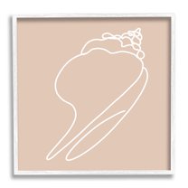 Stupell Industries Sea Shell Beach Ocean Life Line Drawing Graphic Art White Framed Art Print Wall Art, Design by Daphne Polselli