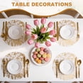 thumbnail image 6 of Uxcell 24Pcs Disposable Round Placemats, 13" Chargers Place Mats Metallic Thin Mesh Table Mates Pressed Foil Table Doilies for Dining Table Wedding Birthday Party Home Decor, Rose Gold, 6 of 7