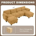 thumbnail image 2 of LOYALICE 115" Cozy Oversized Corduroy Modular Sectional Sofa U Shaped 6 Seat Couch with Movable Ottoman & Chaise for Living Room Bedroom, Yellow, 2 of 10