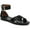 Black, variant on Naturalizer Womens Sausalito Faux Leather Ankle Strap Flat Sandals