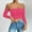 003 Hot Pink, variant on Women's Long Sleeve Off Shoulder tube T-Shirt Tops Casual Solid Color Slim Fit Sexy Blouse Tops