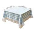 thumbnail image 3 of Blue White Gingham Ruffle Tablecloth,Plaid Decorative Table Cover,Wrinkle Resistant Easy Clean Fabric Cloth for Dining Desk Photography Background Home Decor, 3 of 7