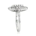 thumbnail image 3 of Antique Art Deco Halo Diamond Engagement Ring, 14K White Gold Plated, 2.1 CT Double Round Simulated Diamond, Side Stone Wedding Anniversary Ring, 3 of 5