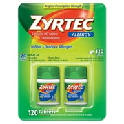 Zyrtec 24 Hour Allergy Relief Antihistamine Cetirizine HCl 10 mg, 120 Tablets