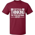 thumbnail image 2 of OXI T-Shirt - Critical Thinking, Basic Casual T-Shirt for Men's and Women Fleece T-Shirt Short Sleeve - Maroon 2X-Large, 2 of 3
