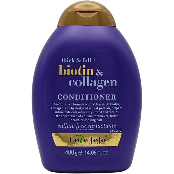Acondicionador con Biotina y Colageno 400ml, Biotin Collagen con Pro-Vitamina B7 Love JoJo