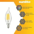 thumbnail image 3 of Sunlite LED Filament CA11 Flame Tip Chandelier Light Bulb 5 Watts (60W Equivalent), Candelabra E12 Base, Dimmable, UL Listed, 4000K Cool White, 6 Pack, 3 of 6