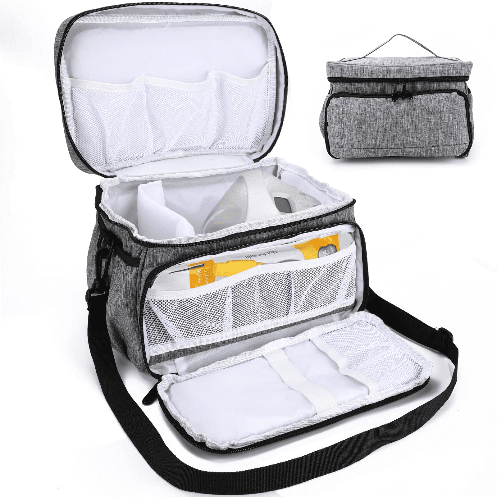 Wearable Breast Pump Bag Fits Breast Pumps Like Momcozy, Medela, Lansinoh,  Elvie, Willow, 2 Layers Portable Breast Pump Travel Bag for Working Moms  and Extra Parts, Bag Only (Grey)\u2026 