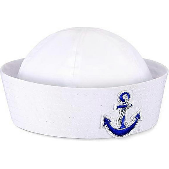 Neer Sailor Hat White Yacht Boat Captain Hat Nautical Hats Sailor Cap for Men Women Halloween Costume Accessories (Stylish Style)