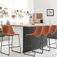 thumbnail image 2 of MAYEERTY 30 Inch Barstools High PU Leather Counter Bar Stool with Back and Footrest Set of 2, Brown, 2 of 7